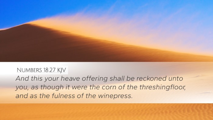 Numbers 18:27 KJV Desktop Wallpaper - And this your heave offering shall be reckoned - Desktop Bible Verse Wallpaper