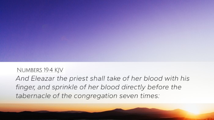 Numbers 19:4 KJV Bible Verse Image