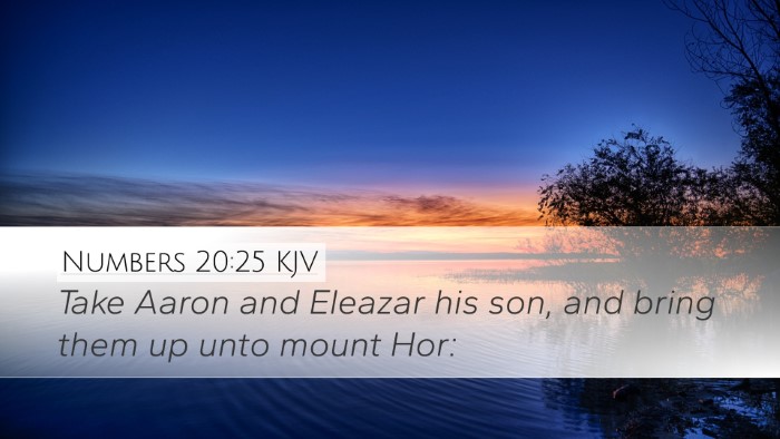 Numbers 20:25 KJV Desktop Wallpaper - Take Aaron and Eleazar his son, and bring them up - Desktop Bible Verse Wallpaper