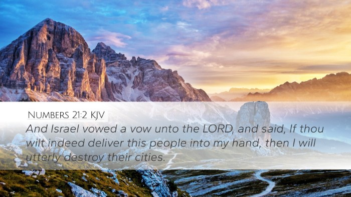 Numbers 21:2 KJV Desktop Wallpaper - And Israel vowed a vow unto the LORD, and said, - Desktop Bible Verse Wallpaper
