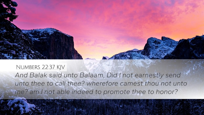 Numbers 22:37 KJV Bible Verse Image