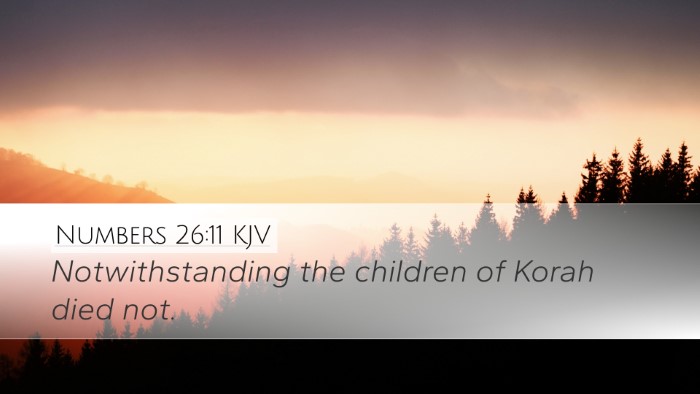 Numbers 26:11 KJV Bible Verse Image