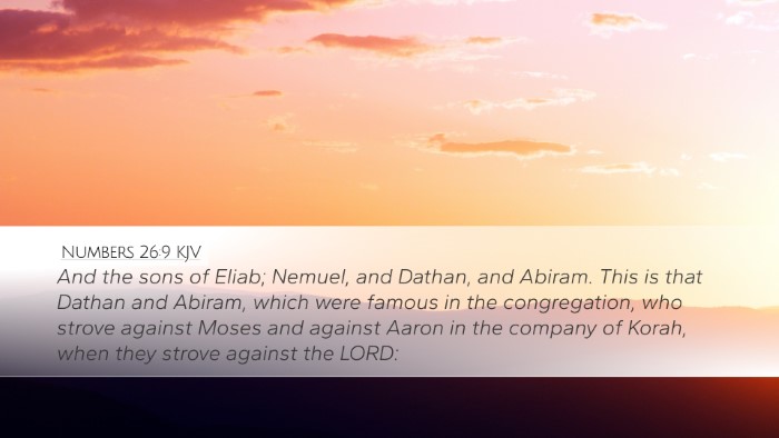 Numbers 26:9 KJV Bible Verse Image