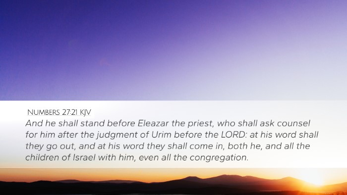 Numbers 27:21 KJV Bible Verse Image
