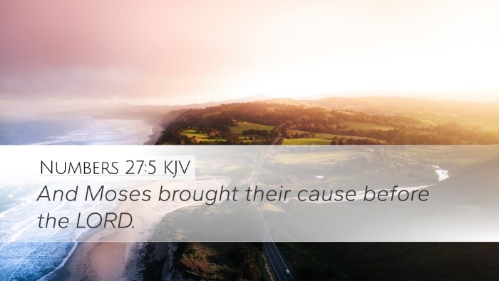Numbers 27:5 KJV Bible Verse Image