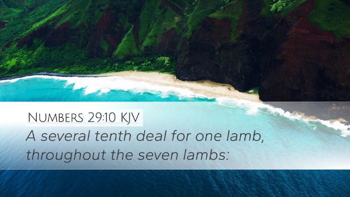 Numbers 29:10 KJV Desktop Wallpaper - A several tenth deal for one lamb, throughout the - Desktop Bible Verse Wallpaper