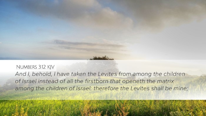Numbers 3:12 KJV Bible Verse Image