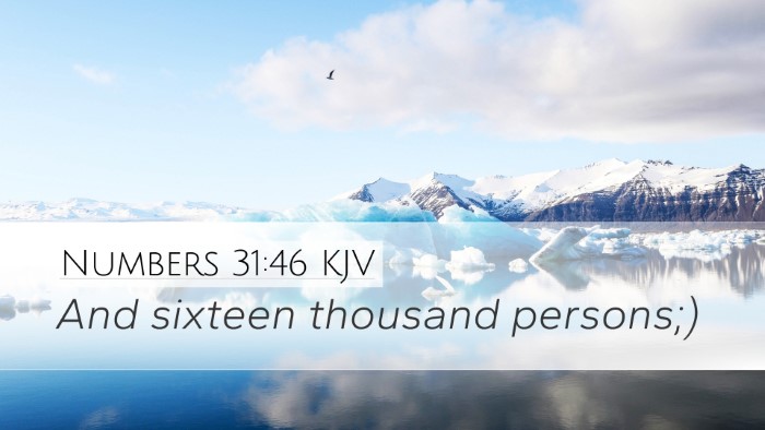 Numbers 31:46 KJV Desktop Wallpaper - And sixteen thousand - Desktop Bible Verse Wallpaper