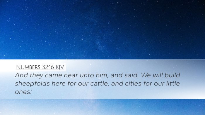 Numbers 32:16 KJV Bible Verse Image