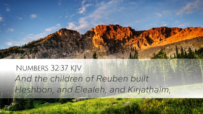 Numbers 32:37 KJV Bible Verse Image