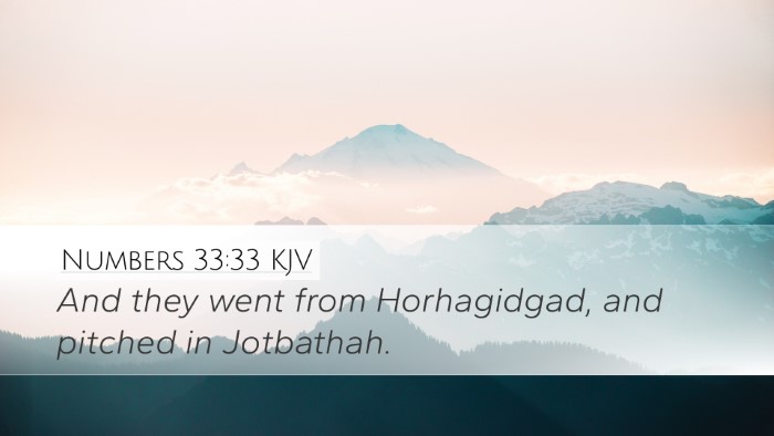 Numbers 33:33 KJV Desktop Wallpaper - And they went from Horhagidgad, and pitched in - Desktop Bible Verse Wallpaper