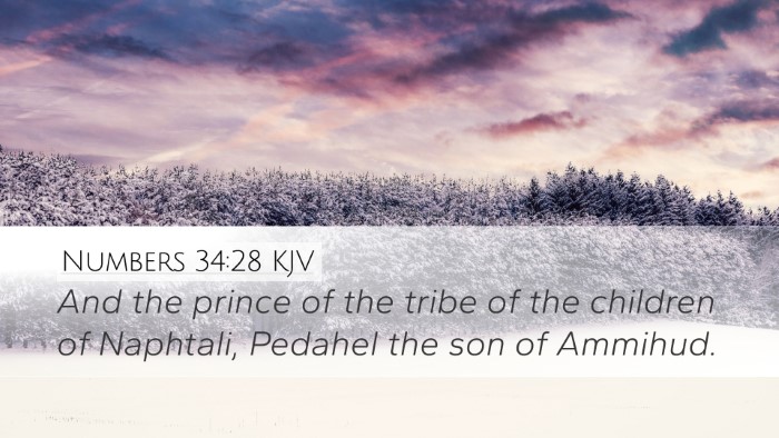 Numbers 34:28 KJV Desktop Wallpaper - And the prince of the tribe of the children of - Desktop Bible Verse Wallpaper