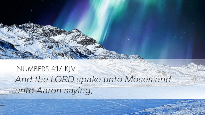 Numbers 4:17 KJV Desktop Wallpaper - And the LORD spake unto Moses and unto Aaron - Desktop Bible Verse Wallpaper