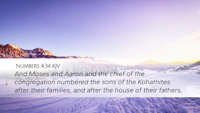 Numbers 4:34 KJV Desktop Wallpaper - And Moses and Aaron and the chief of the - Desktop Bible Verse Wallpaper