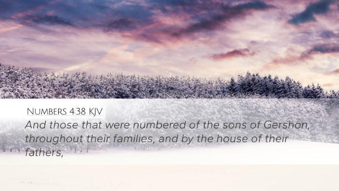 Numbers 4:38 KJV Desktop Wallpaper - And those that were numbered of the sons of - Desktop Bible Verse Wallpaper