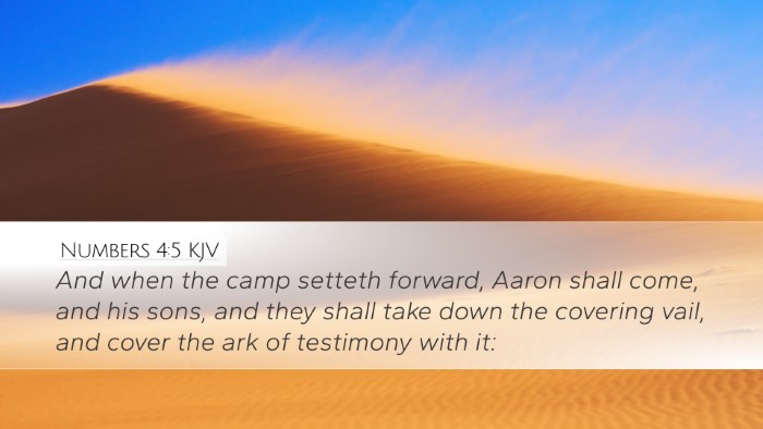 Numbers 4:5 KJV Bible Verse Image