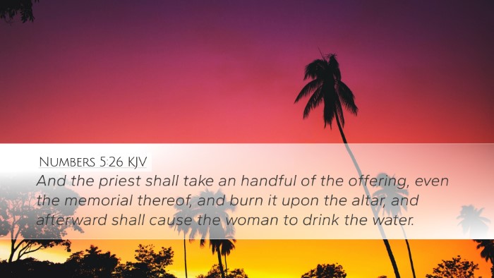 Numbers 5:26 KJV Desktop Wallpaper - And the priest shall take an handful of the - Desktop Bible Verse Wallpaper