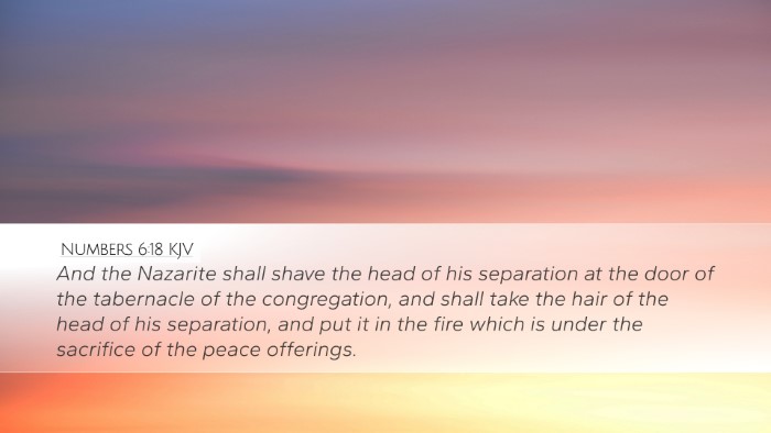 Numbers 6:18 KJV Bible Verse Image
