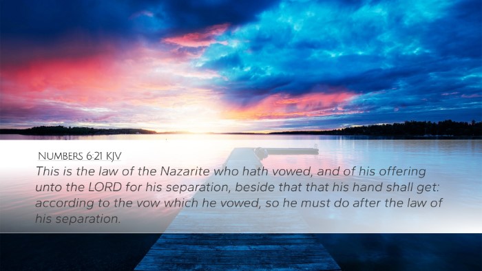 Numbers 6:21 KJV Bible Verse Image