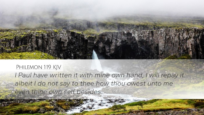 Philemon 1:19 KJV Desktop Wallpaper - I Paul have written it with mine own hand, I will - Desktop Bible Verse Wallpaper