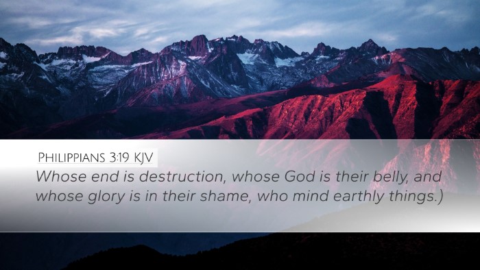 Philippians 3:19 KJV Bible Verse Image