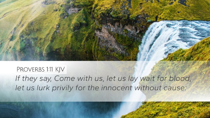 Proverbs 1:11 KJV Bible Verse Image
