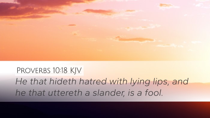 Proverbs 10:18 KJV Bible Verse Image