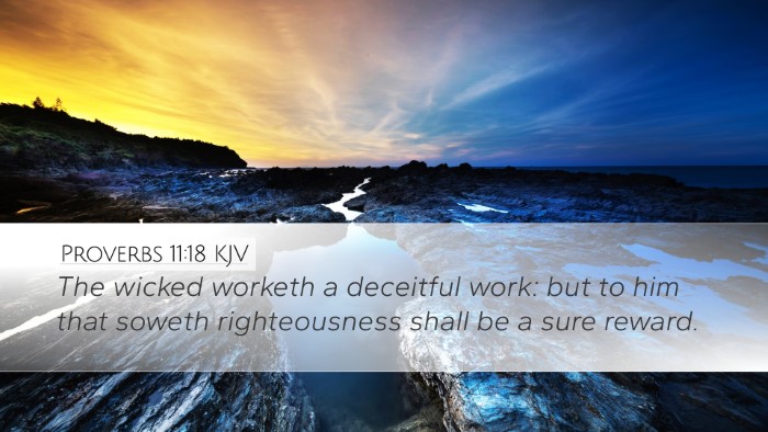 Proverbs 11:18 KJV Bible Verse Image