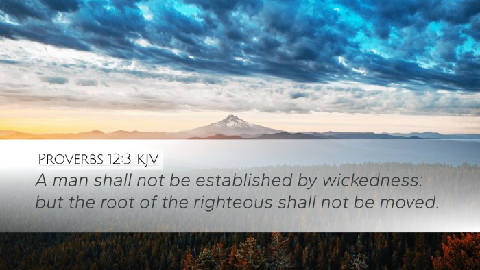 Proverbs 12:3 KJV Bible Verse Image