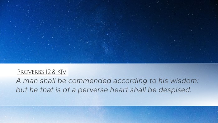 Proverbs 12:8 KJV Desktop Wallpaper - A man shall be commended according to his wisdom: - Desktop Bible Verse Wallpaper