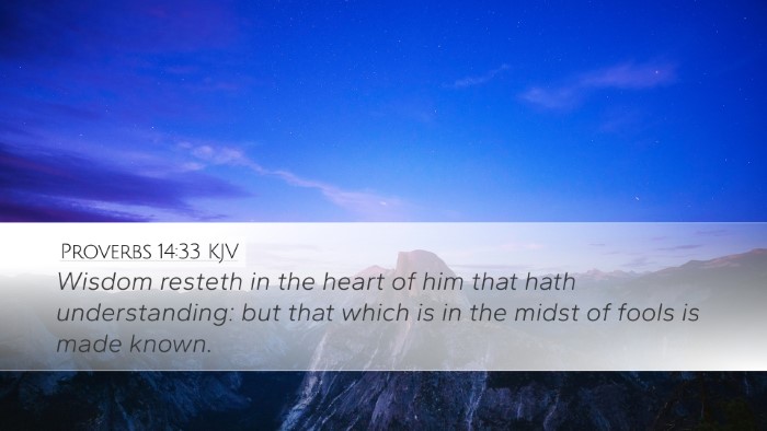 Proverbs 14:33 KJV Bible Verse Image