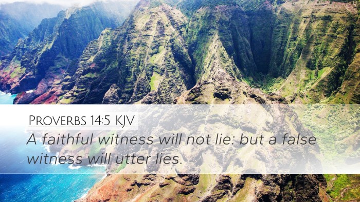 Proverbs 14:5 KJV Desktop Wallpaper - A faithful witness will not lie: but a false - Desktop Bible Verse Wallpaper