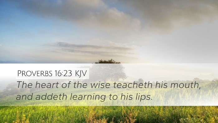 Proverbs 16:23 KJV Bible Verse Image