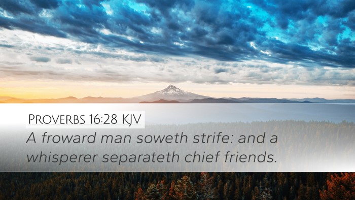 Proverbs 16:28 KJV Bible Verse Image