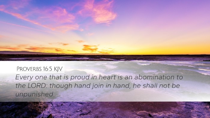 Proverbs 16:5 KJV Bible Verse Image
