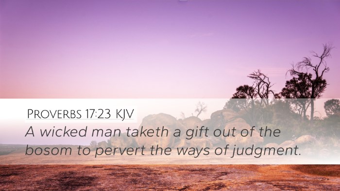 Proverbs 17:23 KJV Bible Verse Image