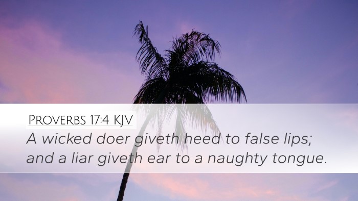 Proverbs 17:4 KJV Bible Verse Image