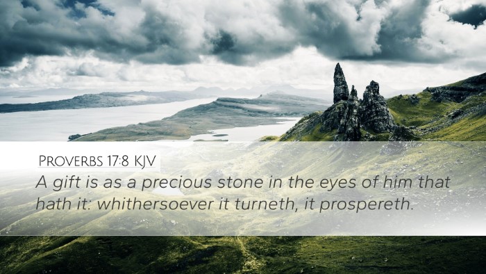 Proverbs 17:8 KJV Bible Verse Image