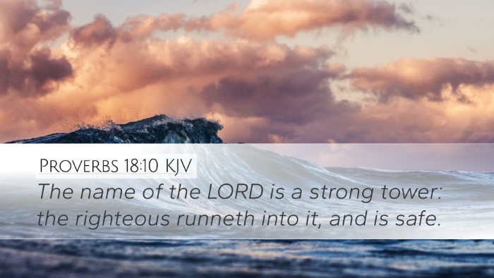 Proverbs 18:10 KJV Bible Verse Image