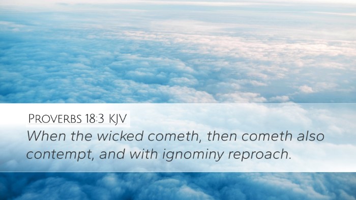 Proverbs 18:3 KJV Desktop Wallpaper - When the wicked cometh, then cometh also - Desktop Bible Verse Wallpaper