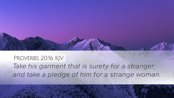 Proverbs 20:16 KJV Bible Verse Image