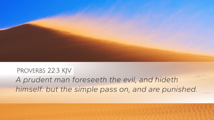 Proverbs 22:3 KJV Bible Verse Image