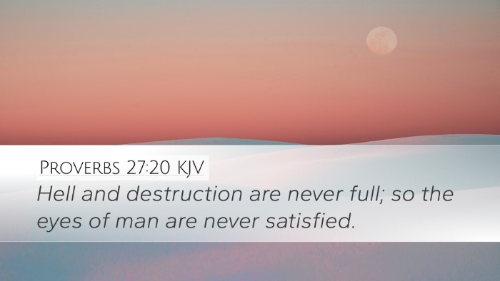 Proverbs 27:20 KJV Bible Verse Image