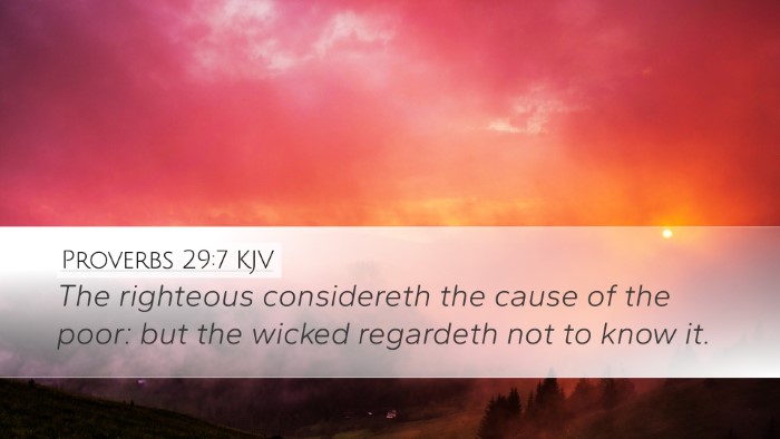 Proverbs 29:7 KJV Bible Verse Image