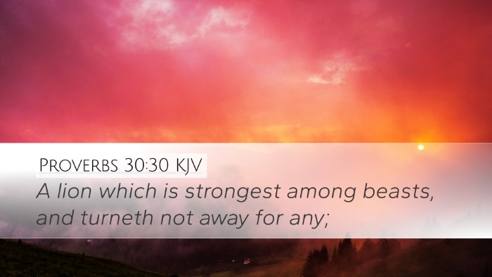 Proverbs 30:30 KJV Bible Verse Image