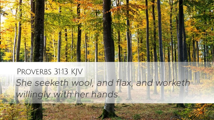 Proverbs 31:13 KJV Bible Verse Image
