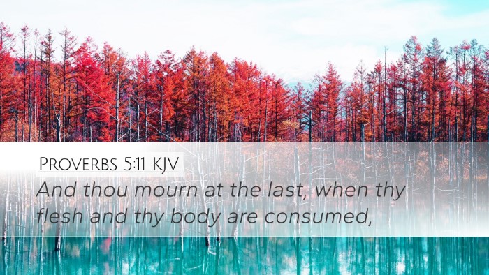 Proverbs 5:11 KJV Bible Verse Image