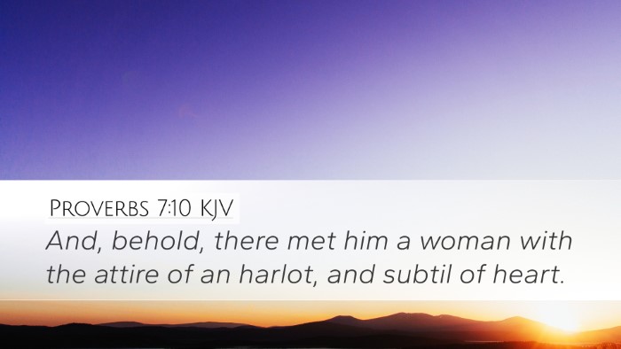 Proverbs 7:10 KJV Bible Verse Image
