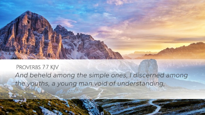 Proverbs 7:7 KJV Bible Verse Image
