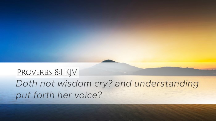 Proverbs 8:1 KJV Bible Verse Image